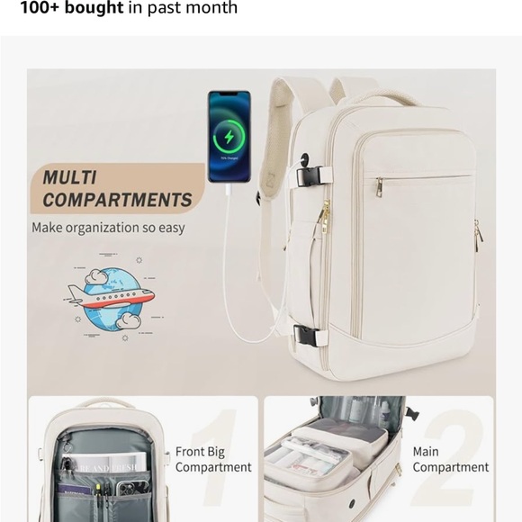 Elegant Cream Backpack - Picture 14 of 15